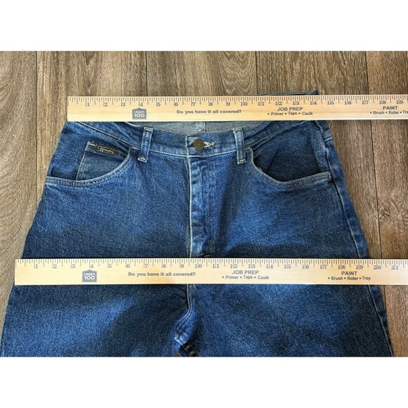 WRANGLER Y2K WOMENS DENIM JEANS 10X32 HIGH RISE CLASSIC BLUE STRAIGHT LEG STRETC - Picture 3 of 9